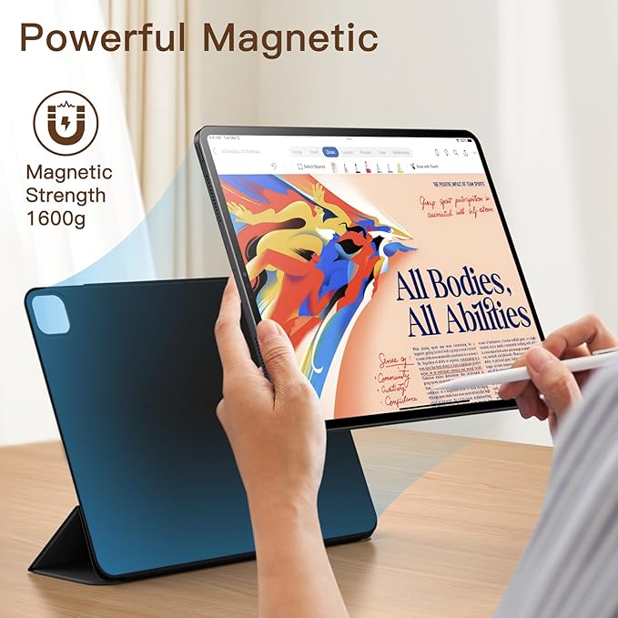 JETech Magnetic Case for iPad Pro 13-Inch M5/M4 (2025/2024), Support Pencil Pro and Pencil (USB-C), Powerful Magnet, Slim Trifold Stand Tablet Cover with Auto Wake/Sleep (Black)
