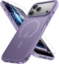 Miracase Magnetic for iPhone 17 Pro Max Case with Screen Protector [Compatible with MagSafe] Slim Thin Phone Case Military-Grade Protected for 17 ProMax Cover Bumper 6.9", Purple