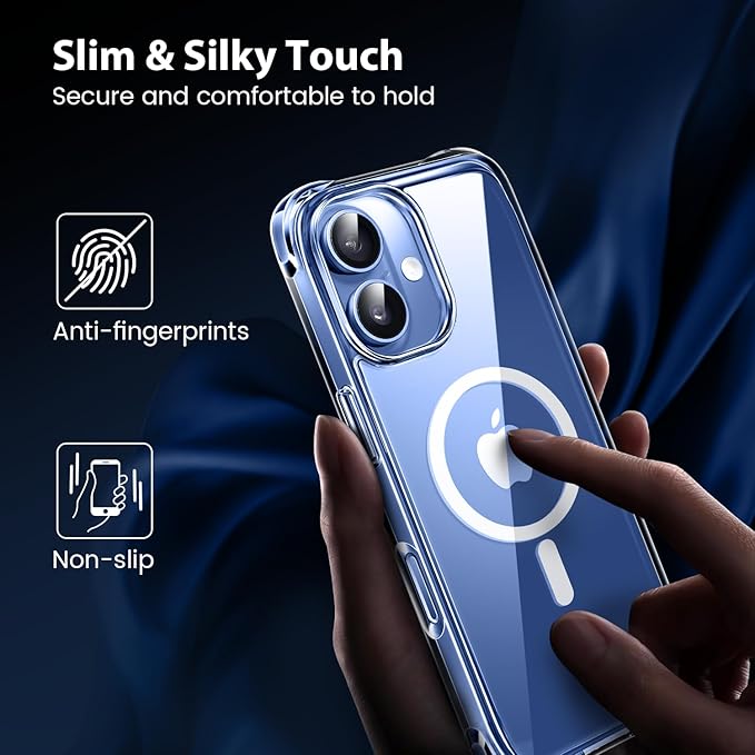 Mkeke Magnetic Clear Case for iPhone 17, Compatible with MagSafe, Military-Grade Protection, Phone Bumper 6.3 inch 2025