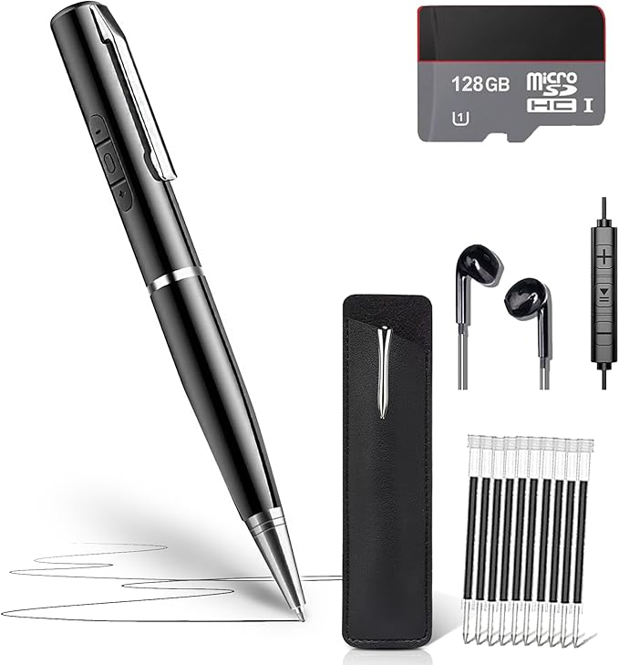 128 GB Digital Voice Recorder - Voice Activated Audio Recorders, Voice Recording Device with Playback, Portable Taking Device with Noise Reduction, Smart Recorder for Meeting/Course/Lectures
