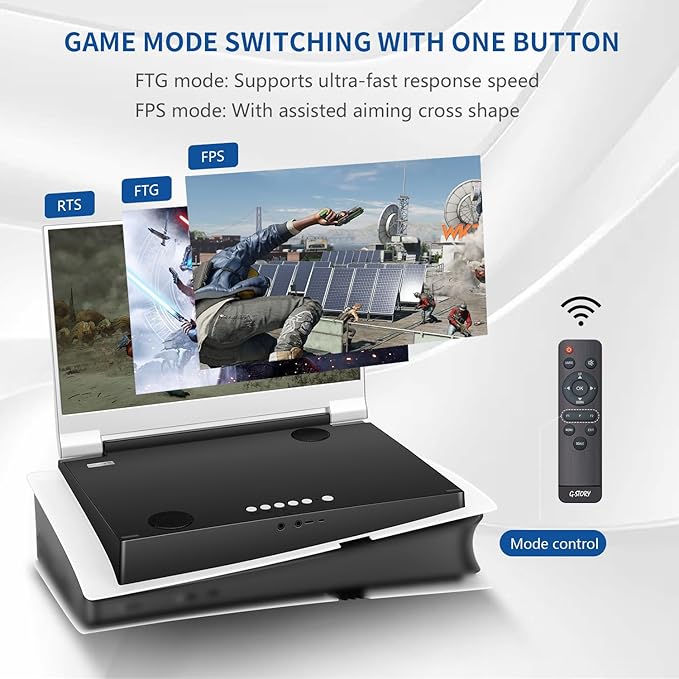 G-STORY 14" Inch IPS 4k 60Hz Portable Monitor Gaming Display Integrated with PS5 pro(not Included) 3840×2160 with 2 HDMI Ports,FreeSync,Built-in 2 of Multimedia Stereo Speaker