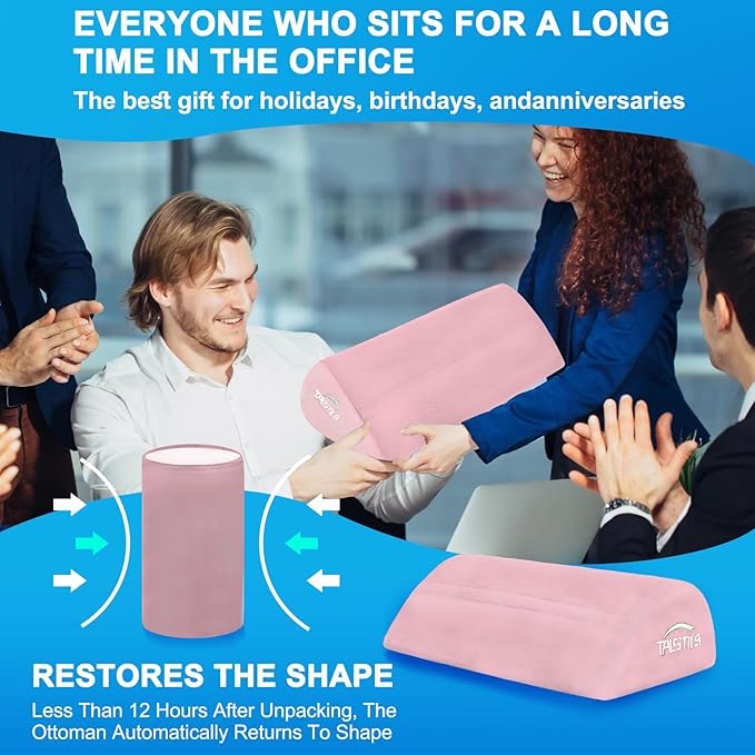 TALSTILA Foot Rest for Under Desk at Work, Footrest with Warm Plush Feet Pocket, Ergonomic Foam Foot Stool, Under Desk Footrests, for Office Desks & Office Chair - Back & Leg Pain Relief