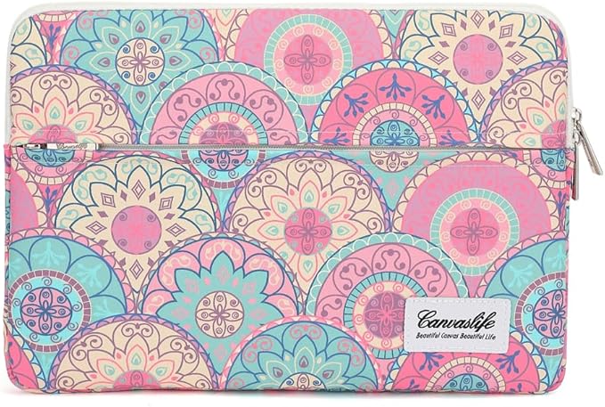 Canvaslife 14 Inch Laptop Case, Shockproof Protective Notebook Cover Bag with Accessory Pocket, Durable Carrying Laptop Sleeve Compatible for MacBook HP Lenovo Dell Asus Acer (Bandanna)