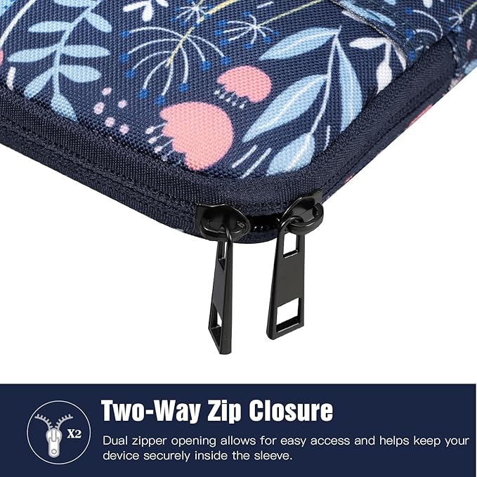 TiMOVO 9-11" Tablet Sleeve Bag for iPad 11-inch A16 2025, iPad 10.9"/10.2"| Air 11 Inch/5th/4th Gen. 10.9", Galaxy Tab A9+/A11Plus 11", Protective Bag Fit Smart Keyboard, Colorful Flower