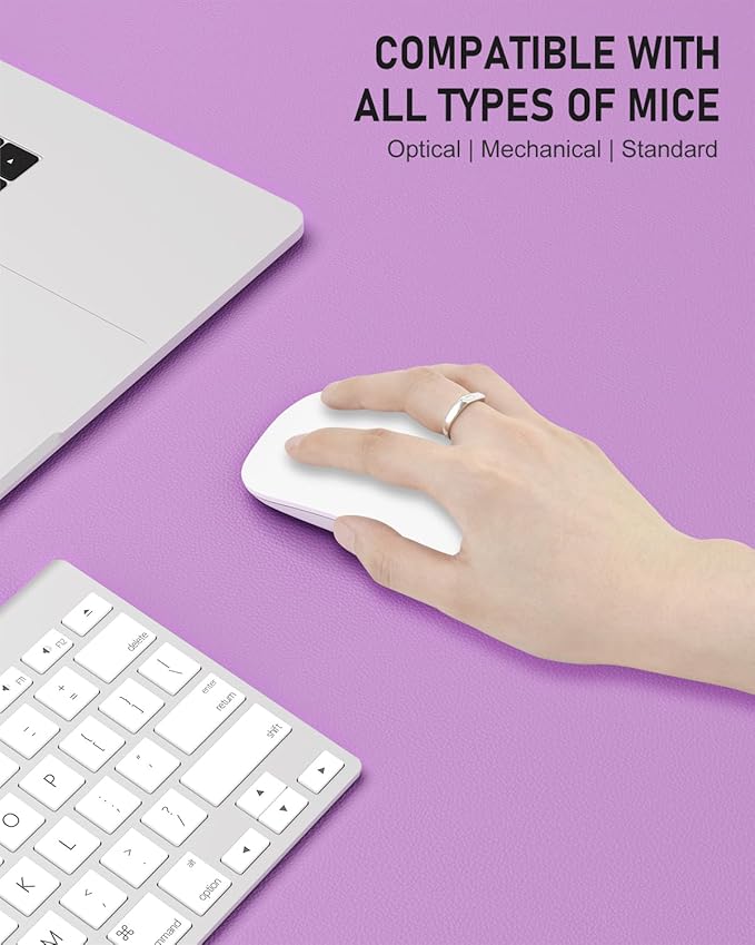 Desk Pad, 30" x 14" PU Leather Non-Slip Desk Mat Large Mouse Pad for Desktop, Waterproof Laptop Computer Writing Mat for Office, Home, Work, Gaming, Purple