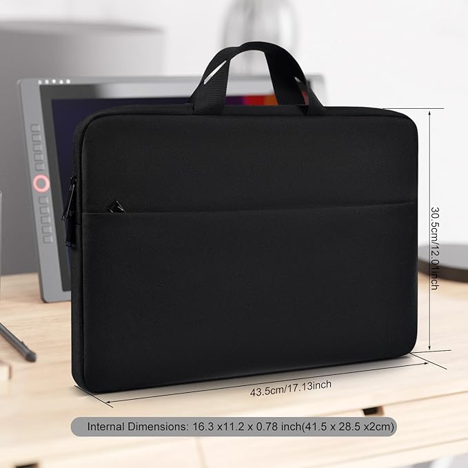 Drawing Tablet Sleeve Case for XPPen Artist13.3 Pro V2/ Artist Pro 14/ Artist12 11.6 Inch, HUION Kamvas Pro 13, Travel Shockproof Padded Bag, Black