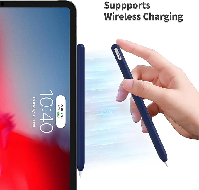 Hi Color Silicone Pencil Cover for Apple Pencil 2nd/Apple Pencil Pro Cover Case Sleeve Ipad Pencil Protective Cover (Dark Blue+Purple)