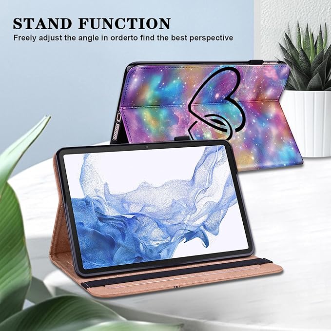 Case for iPad Air 11 Inch M4/M3/M2 (2026/2025/2024),iPad Air 5th/4th Generation Case 10.9 Inch 2022/2020, PU Leather Stand Shockproof Cover with Card Slots - Two Hearts