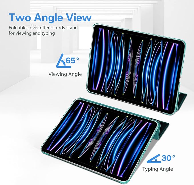 ProCase for iPad Pro 11 Inch Case 2022/2021/2020/2018(4th/3rd/2nd/1st Generation), iPad Pro 11" Slim Stand Hard Back Cover Shell Smart Folio Compatible with Pencil/Support Auto Wake/Sleep -Emerald