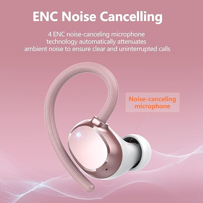Ear buds Wireless Bluetooth Earbuds Sport 2026 NEW Bluetooth 5.3 Headphones with LED Display 128H Playtime Powerful Bass Over Ear Earphones with Earhooks IP7 Waterproof for Gym/Running/Workout