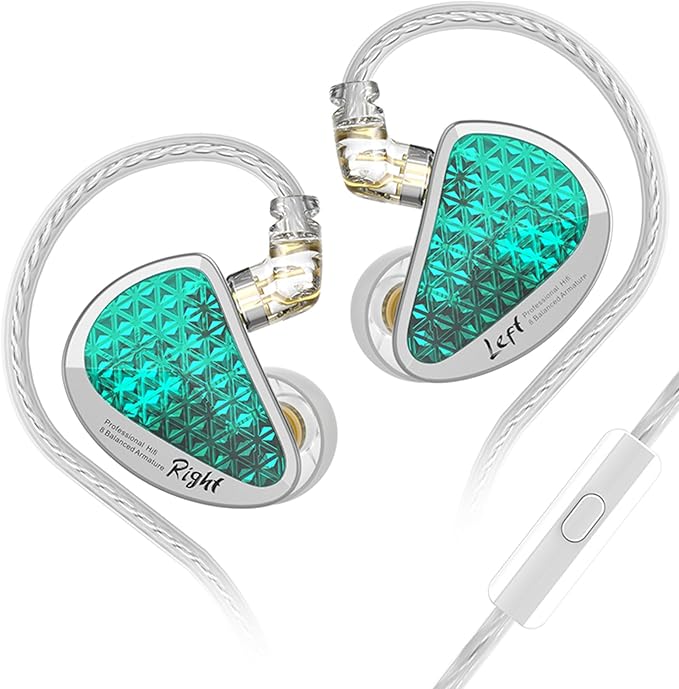 CCA KZ AS16 PRO in Ear Monitor Headphones 16BA Balanced Armature Drivers HiFi IEM Earphones High Clarity Gaming Earbuds for Musicians Singers Audiophile Dj Drummers