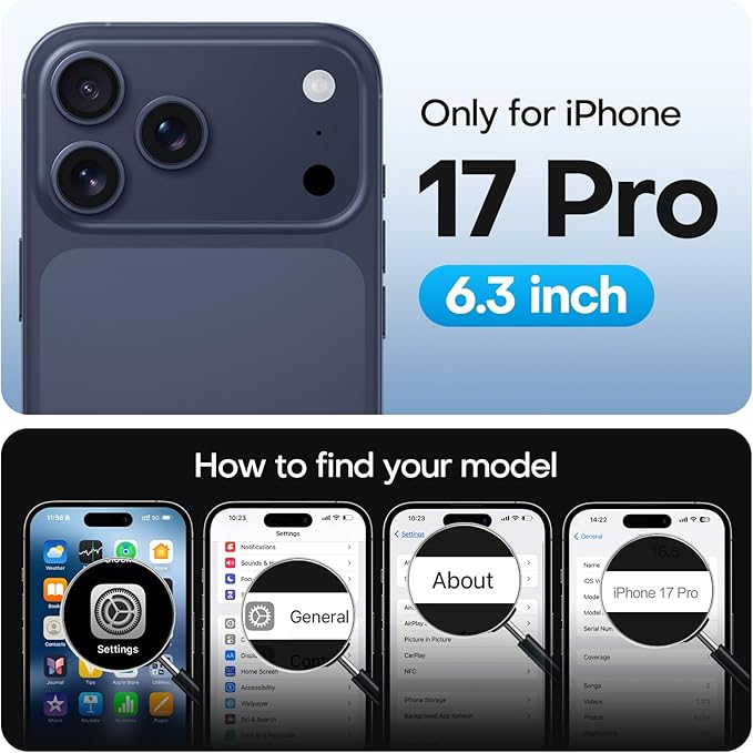 TAURI for iPhone 17 Pro Case, Compatible with MagSafe, (Full Camera Protection) Camera Control Cover Solid-Color Matte Magnetic Phone Case for 17 Pro 6.3", Blue