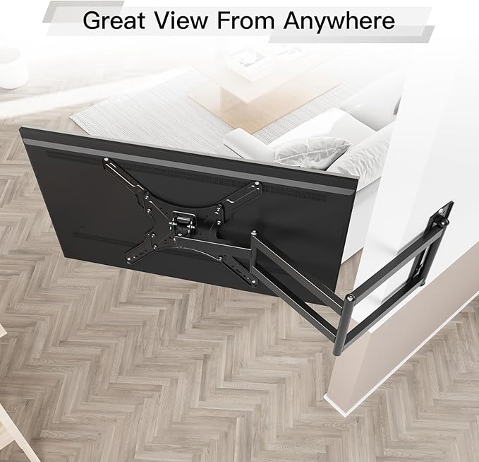 ELIVED Long Arm TV Wall Mount for Most 26-65 Inch TVs, 37.4 Inch Long Extension TV Mount Swivel and Tilt, Max VESA 400x400mm, Full Motion Wall Mount tv Bracket Holds up to 77 lbs.