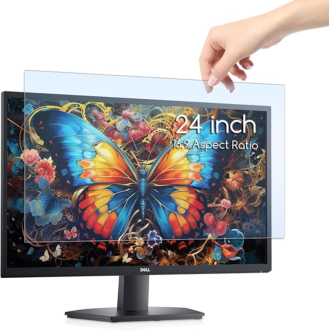 KEANBOLL Anti Blue Light Screen Protector Panel for 24 Inches Computer Monitor Blue Light Blocking Filter Anti Glare Shield for Desktop Computer - (Removable,No Need to Stick)