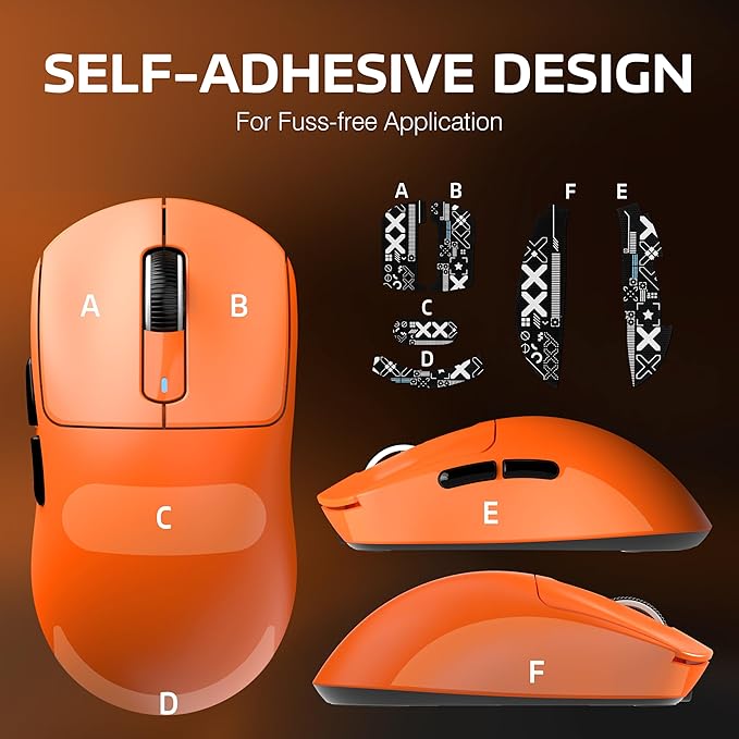 MANBASNAKE Attack Shark X3 Wireless Gaming Mouse, 49g Triple Mode Ergonomic Computer Mouse, PAW3395 26K DPI Sensor, 200h Battery Life, Griptape, Programmable Buttons for PC/Laptop/Mac (Orange)
