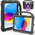 Case for iPad Air 11-inch M3 (2025)/M2 (2024), iPad Air 5th (2022)/4th Gen (2020) 10.9 Inch,iPad A16 11th Gen 2025/iPad 10th Gen 2022,Shockproof Lightweight Cover with Stand Convertible Handle.Black