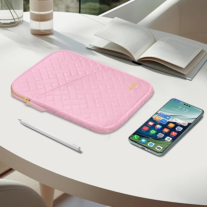 Lacdo Tablet Sleeve Case for 13 inch New iPad Air M4 M3 M2 2026-2024, 13" iPad Pro M5 M4 2025-2024, 12.9 inch iPad Pro 6 5 4 3 with Magic Keyboard and Smart Keyboard Folio Protective Bag, Sakura Pink