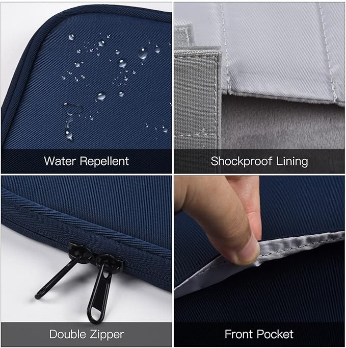 Tablet Sleeve for 13-inch iPad Air 2026 M4 M3 M2, iPad Pro 13-inch M5/M4, Protective Case Sleeve with Accessories Pocket, Carrying Storage Bag, Navy Blue