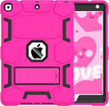 CCMAO iPad 9th Generation Case, iPad 8th/7th Generation Case, iPad 10.2 2021/2020/2019 Case with Kickstand, Heavy Duty Shockproof Hybrid Three Layer Protective Cover, Pink+Black