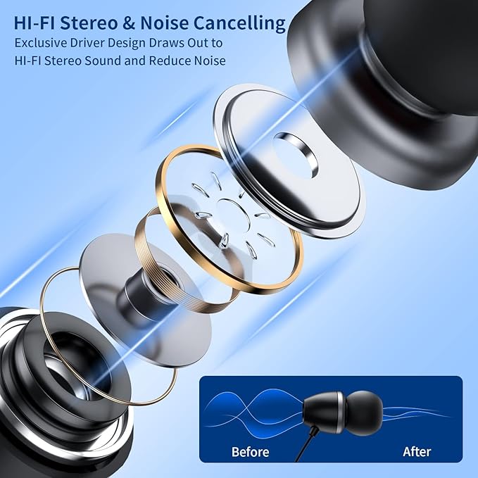 Neckband Bluetooth Headphones, 24H Battery with Auto-Retractable in-Ear Earbuds, HiFi Stereo Sound & Hybrid Active Noise Cancelling for Sports, Gym, Running, Workout, Hands-Free Calling Orange