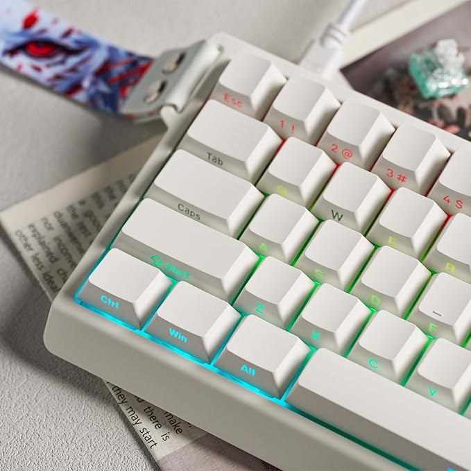 Hyekit x FGG MADLIONS MAD 60 HE RGB 60% Wired Magnetic Switch Gaming Keyboard with Adjustable Actuation, 8000 Hz Polling Rate, Rapid Trigger Mode, Hall Effect Switches, for PC/Mac, White