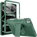 Soke Case for iPad Pro 11 Inch (M5) 2025/ (M4) 2024, with Built-in Screen Protector & Kickstand, Rugged Full Body Heavy Duty Protective Cover with Pencil Holder - Midnight Green