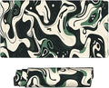 AQQA Abstract Topographic Map Green and White Pattern with Lines Gaming Mouse Pad Long XL Desk Mat for Desktop Mousepad with Non-Slip Base Stitched Edge Keyboard Mat for Office Home 31.5" x 15.7"