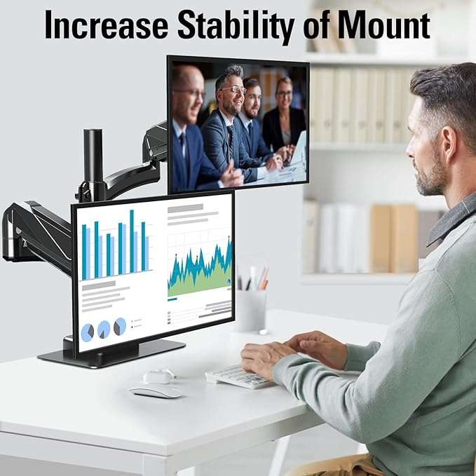 MOUNTUP Monitor Mount Reinforcement for Tempered Glass Desk, Monitor Arm Plate, Steel Bracket for Thin and Most Fragile Table, for Desk C Clamp Installation of Monitors Stand