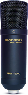 Marantz Professional MPM-1000U USB Condenser Microphone for Gaming, Streaming and Podcasting - Built-In Audio Interface, Desktop Stand, Plug-and-Play, Black