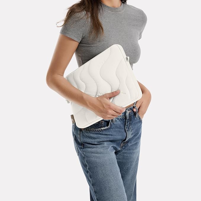 tomtoc 360 Protective Puffy Laptop Sleeve for 13-inch MacBook Air M5/A3449(2026)/M4/M3/M2 A3240 A3113, MacBook Neo A18 & MacBook Pro M2/M1, Quilted Soft Puffer Bag for 13-inch Surface Pro Copilot+PC