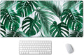 SSOIU Extended Gaming Mouse Pad (35.5x15.7 in), Large Stable Rubber Base Mousepad with Stitched Edges, Keyboard Mouse Mat Desk Pad for Work, Game, Office, Home - Tropical Palm Leaves