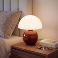Dawnwake Mushroom Lamp Table Lamp for Bedroom,Desk Bedside Small Lamps for Living Room Night Stands,Mushroom Decor Cute Mini Modern Mid Century Lamps,Unique Aesthetic Home Living Room Decor(Wine Red)