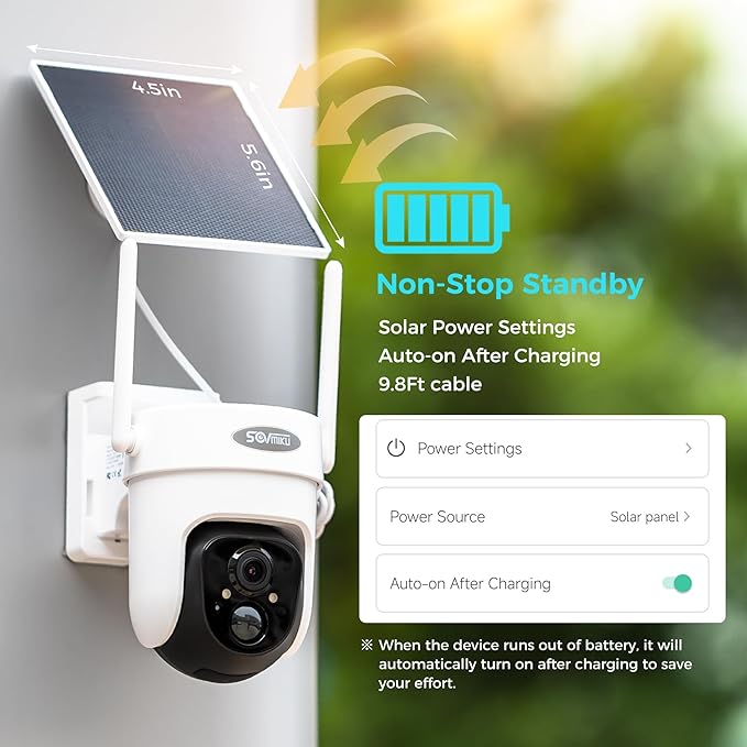Vicohome 2CQ4G 2K AI Solar Security Camera Wireless Outdoor, Battery Powered Cam, Color Night Vision, Two Way Audio, Motion Detection, Easy to Setup, Audible Flashlight Siren, 180 Days Exchange Policy