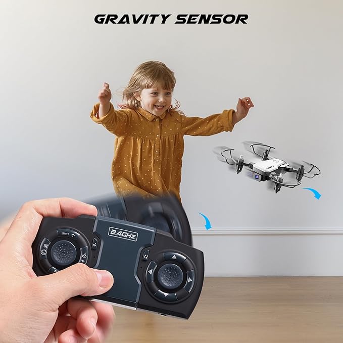 SIMREX Mini Drone with 720P Camera for Kids & Beginners - Foldable RC Quadcopter, Optical Flow Positioning, Altitude Hold, 3D Flip, 2 Batteries 20Min Flight, Safe & Easy Indoor Outdoor Flying Toy Gift (New White)