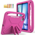 Dteck Kids Case for iPad Air 11 Inch M2(2024),iPad Pro 11 inch M4 2024 Case with Pencil Holder, Shockproof Rugged Protective Handle Stand Kids EVA Foam Case for iPad Air 11"/iPad Pro 11"(2024),Rose