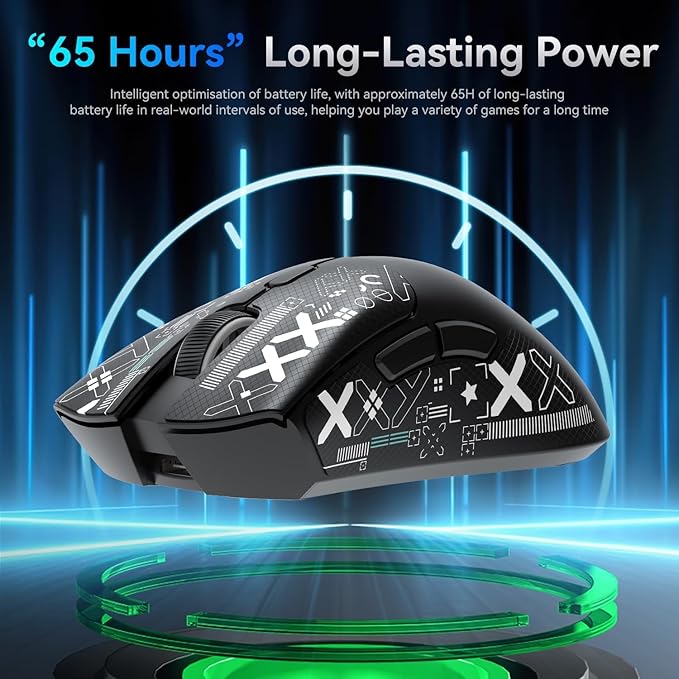 ATTACK SHARK X68 HE Wired Rapid Trigger Mechanical Gaming Keyboard and R1 Mouse with Adjustable Actuation,Coiled Cable,USB C/2.4Ghz Wireless/BT Ultralight 18K DPI Mice for Esport Gamer(Black Contour)