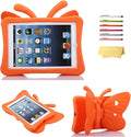 Kids Case for Apple iPad Mini 5/Mini 4/Mini 3/Mini 2/Mini 1 with kickstand Soft EVA Foam Lightweight Shockproof Stand Cover for iPad Mini 5th/4th/3rd/2nd/1st Generation 7.9", Orange Butterfly