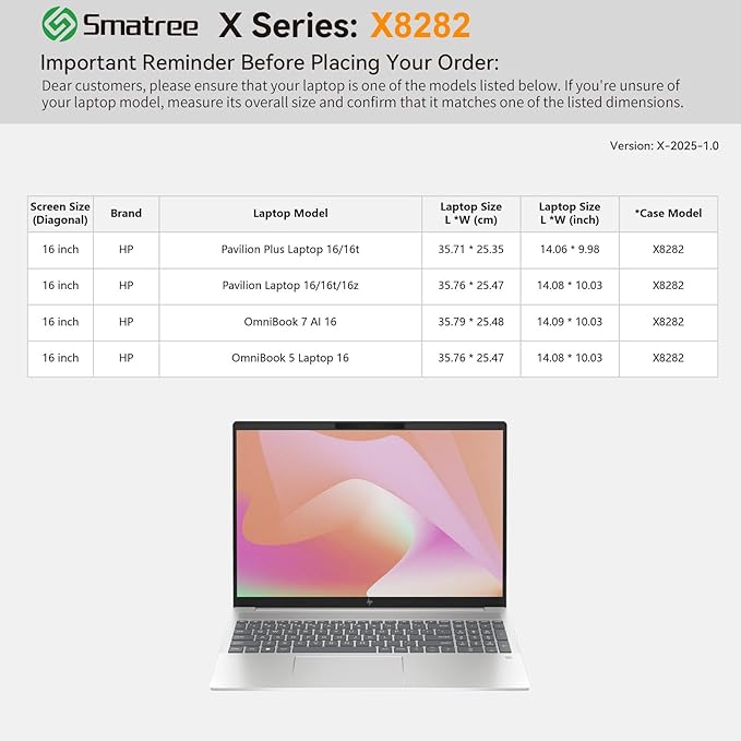 Smatree Hard EVA Protective Sleeve Compatible for 16 inch HP OmniBook 7 AI 16, for 16inch Pavilion Laptop 16/16t/16z,for 16inch OmniBook 5 Laptop16, for Pavilion Plus Laptop16/16t Case, Pink (X8282P)