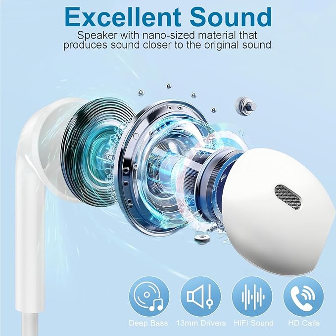 USB C Headphones for iPhone 17/16/15 Earbuds, Type C Earphones with Mic & Remote Control Noise Cancelling for iPhone 17 16 15 Pro Max Plus, iPad Pro, Galaxy S25/S24/S23/S22/Ultra Note 10/20 and More
