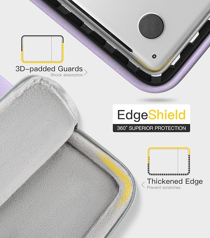 360° Upgraded Laptop Protective Sleeve Case for 2026 2025-2021 MacBook Pro 16 inch M5/M4/M3/M2/M1 Pro/Max, Shockproof Water-Resistant MacBook Laptop Bag with Accessory Pocket, Purple