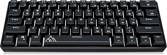 One - Hot-Swappable 60% Mechanical Keyboard with Extra Colorful Keycaps, RGB Lights, Spill Proof, Optical Switches (Gateron Blue)