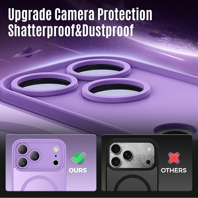 Symcele Designed for iPhone 17 Pro Max Case, Compatible with MagSafe, [Camera Protection] [15FT Military Drop Protection] Shockproof Translucent Matte Anti-Slip Phone Case, 6.9", Light Purple
