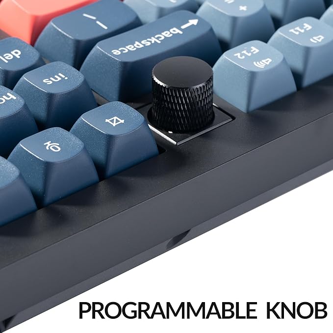 Keychron V6 Max Wireless Custom Mechanical Keyboard, 2.4 GHz Bluetooth QMK Full-Size Layout RGB with Hot-swappable Gateron Banana Switch Compatible with Mac Windows Linux