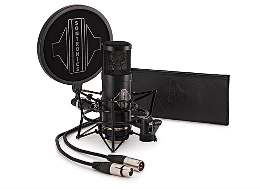 SONTRONICS STC-20 Pack - Professional Large Pattern Studio Condenser Microphone. Broadcast, Podcast & Recording Vocals. Shock Mount & Pop Shield Included. Lifetime Mic Warranty - Designed in UK –Black