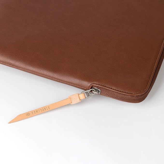 Comfyable Tablet Sleeve Compatible with iPad Air 13 inch M4 2026, iPad Pro 13" M5 with Magic Keyboard & Pencil Holder - PU Leather Bag Slim Protective Cover Case - Brown