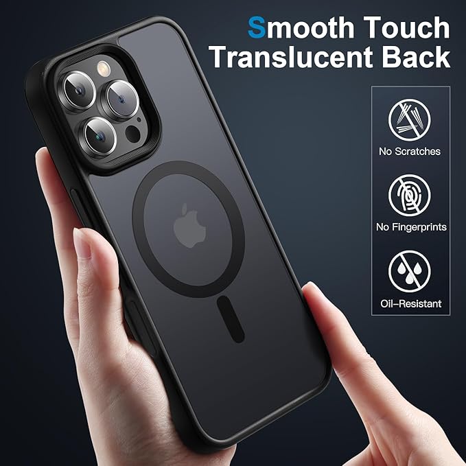 Strong Magnetic for iPhone 16 Pro Max case [10Ft Military-Grade Protection] Compatible with fit MagSafe Shockproof Slim Thin Cover case for iPhone 16 Pro Max 6.9 inch, Black