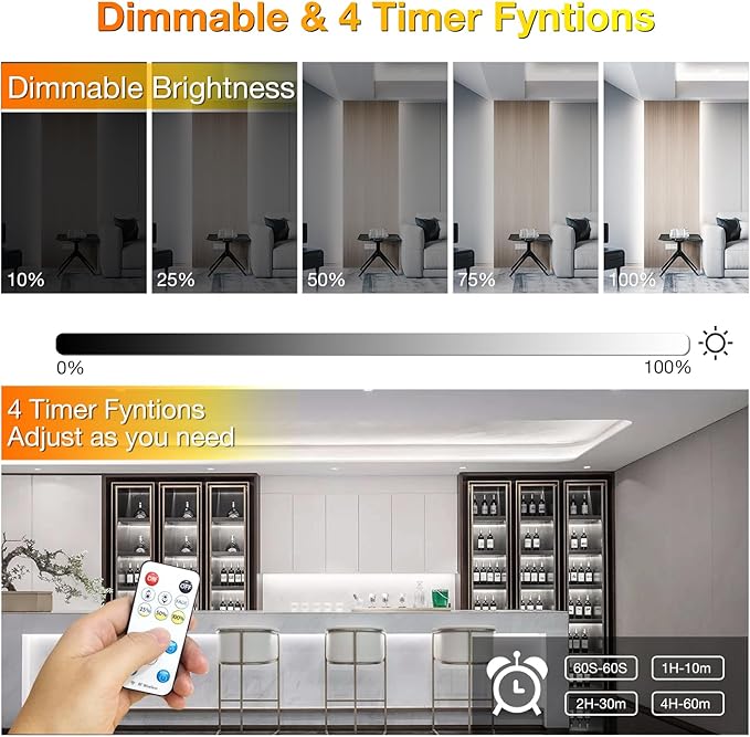 DAYBETTER COB LED Strip Light,LED Lights for Bedroom 16.4ft,Daylight White 6500K Dotless LED Light Strip,1600 LEDs Super Bright Dimmable 24V Flexible Tape Lights with Remote,Kitchen,Cabinets Lighting