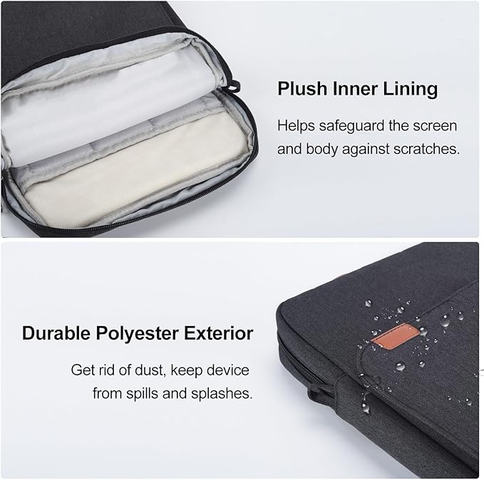 12.9 Inch Tablet Laptop Sleeve for Macbook Pro 14.2 Inch/Air 13.6"/Neo 13,Samsung Galaxy Tab S11 S10 S9 Ultra 14.6",iPad Pro 13 M5 M4/Air 13 M4 M3 M2/Pro 12.9 Carrying Case,Surface Laptop 13.8"-Black