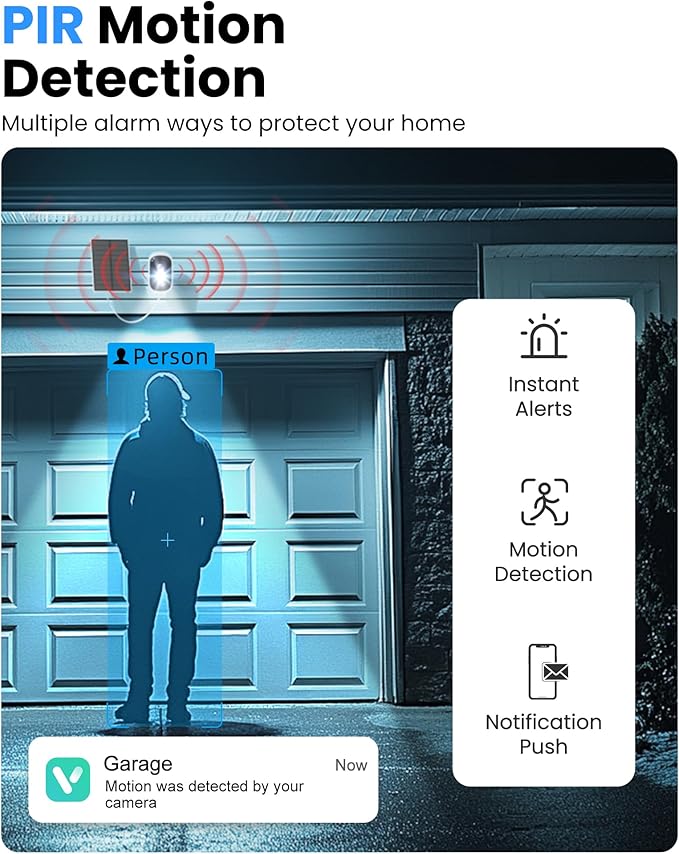 MISECU 2K Security Cameras Wireless Outdoor, WiFi Cameras for Home Security with Solar Panel, Spotlight Color Night Vision, AI Motion Detection, Siren Alarm, 2-Way Talk, IP66, Cloud/SD Storage