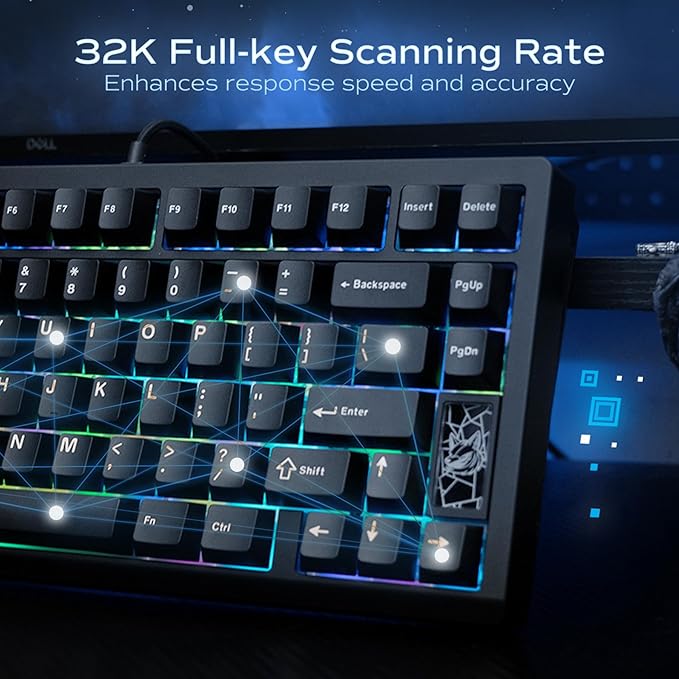 Mechanical Keyboard, Chilkey Slice75 HE Gaming Keyboard Wired, 75% Hall Effect Magnetic Aluminum Keyboard with WS Flux HE Clacky Switch, Rapid Trigger, 8K Polling, Per-Key RGB Custom, PC/Mac Support
